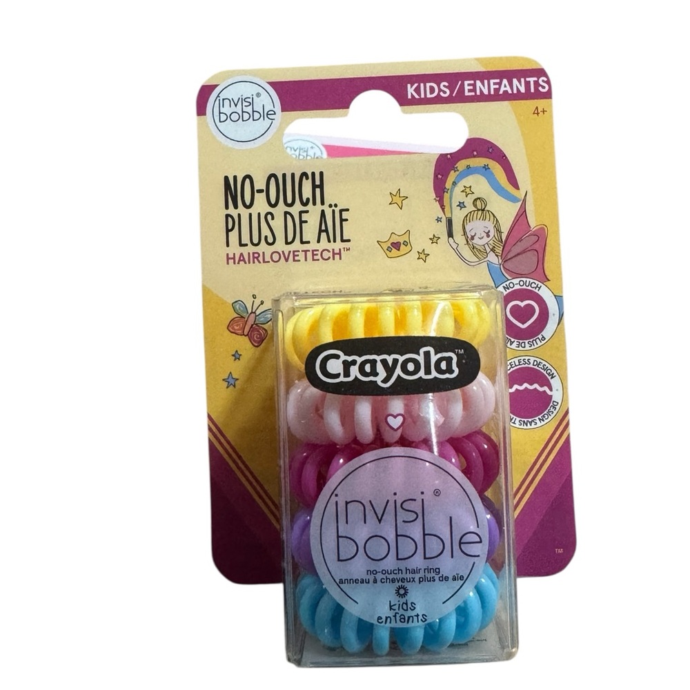 Invisibobble Spiral Hair Ring 5 Pack Crayola Edition Rainbow No Ouch NWT Kids